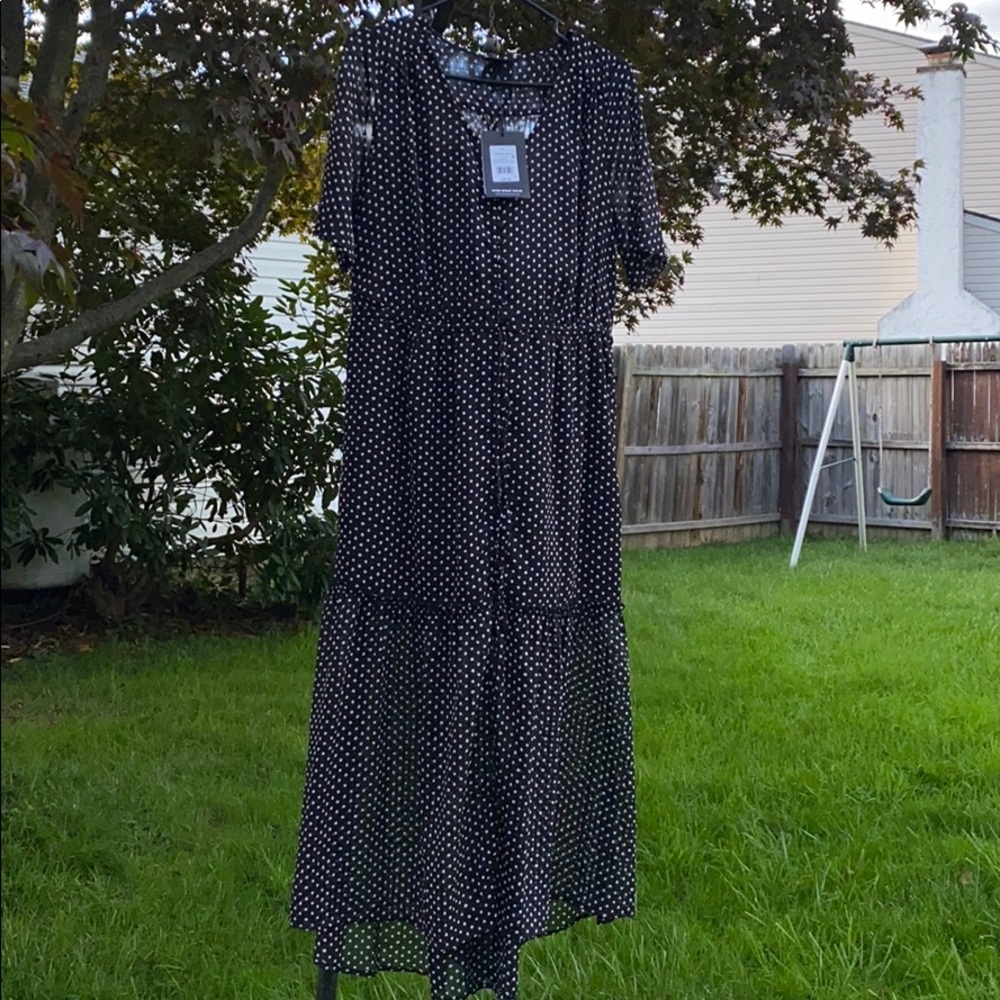 Black polk dot dress